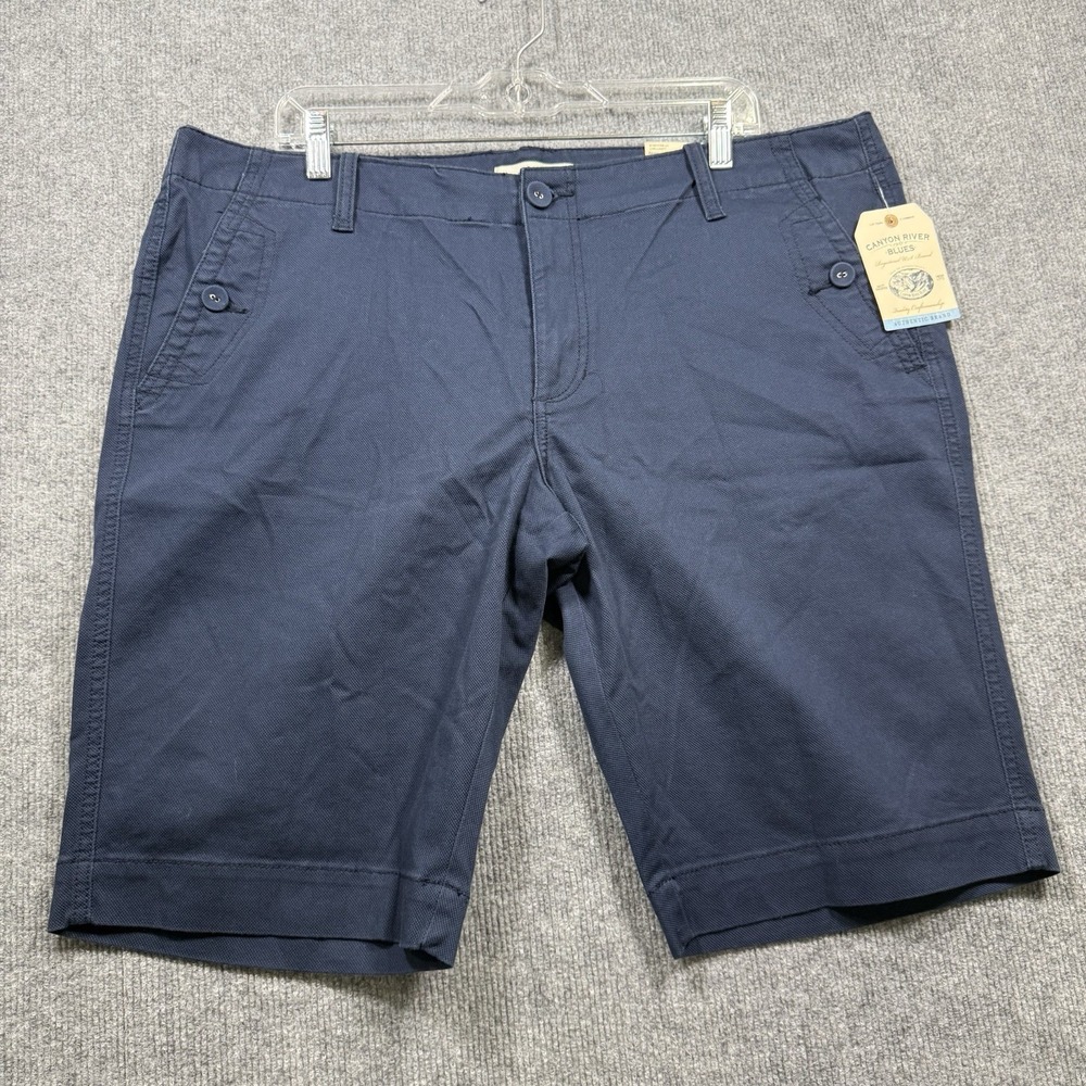 Canyon River Blues Bermuda Shorts Womens Size 18 Navy Blue Stretch NWT